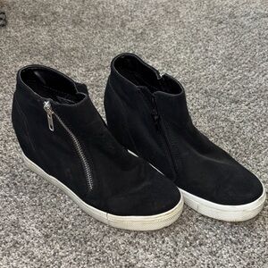 Brash Black Wedge Sneakers